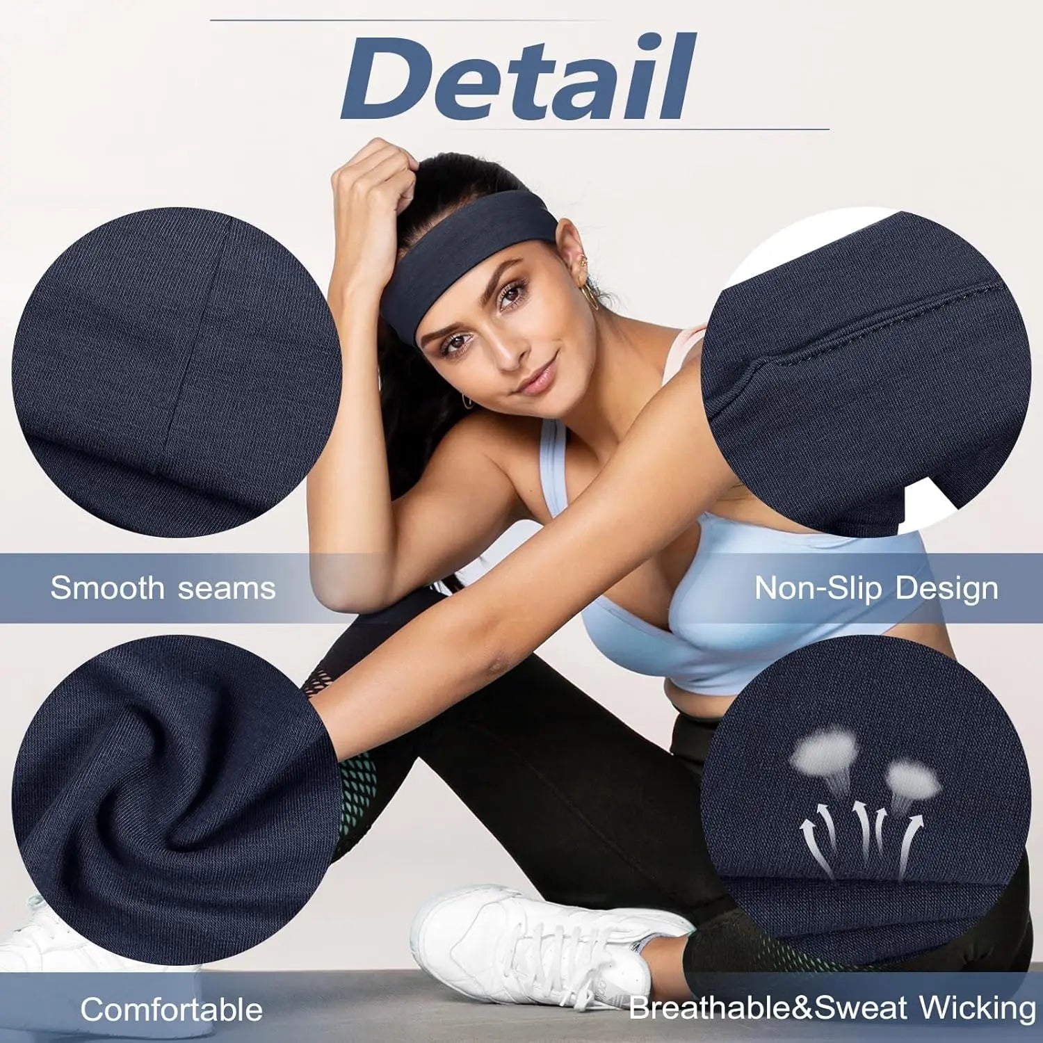 6pcs Unisex Simple Basic Solid Color Leopard Print Face Wash Cycling Running Sports Yoga Leisure Sweat-Absorbing Headband