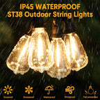 10M 18M 30M Solar String Light ST38 Led Filament Bulb 24V Shatterproof Solar Festoon Garland For Patio Party Garden Decorection