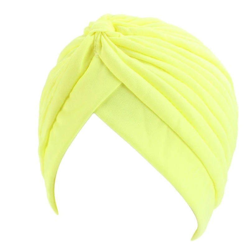 Stretchy Knot Twist Turban Bandanas Women Headscarf Bonnet Muslim Hijab Indian Hats Female Chemo Cap Adult Solid Color Head Wrap
