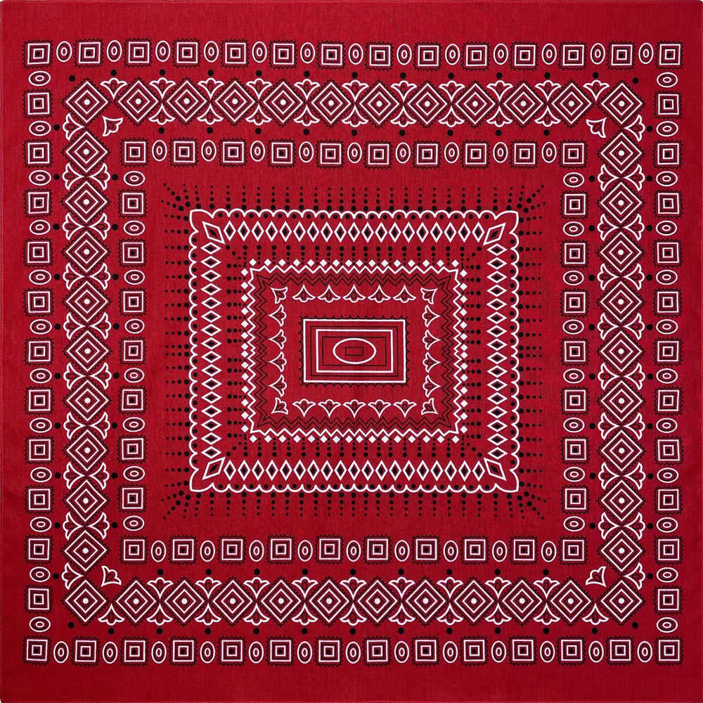 70CM Oversized Hip Hop Amoeba Cashew Cotton Square Bandana Scarf Headband Black Paisley Gifts For Men/Boys/Girls