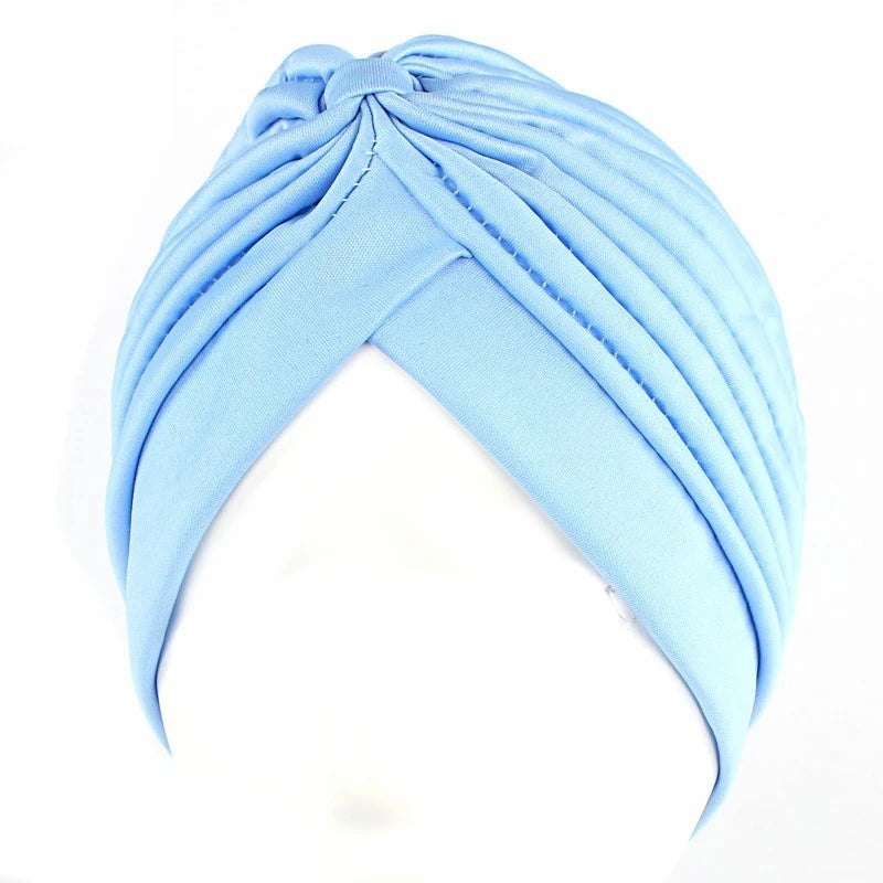 Stretchy Knot Twist Turban Bandanas Women Headscarf Bonnet Muslim Hijab Indian Hats Female Chemo Cap Adult Solid Color Head Wrap