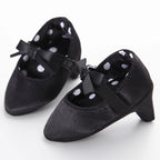 2022 New Infant Newborn Baby Girl High Heels Shoes Princess Bow First Birthday Party Shoes Photo Props Shoes 0-12M