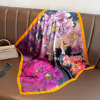 Luxury Silk Feeling Square Scarf Women 2025 Print Satin Neckerchief Spring Hair Band Foulard Bandana Echarpe Tie Shawl Wraps