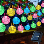 LED Solar String Lights Outdoor Crystal Ball String Light 8 Modes Lighting Solar Camping Lamp for Halloween Christmas Decoration