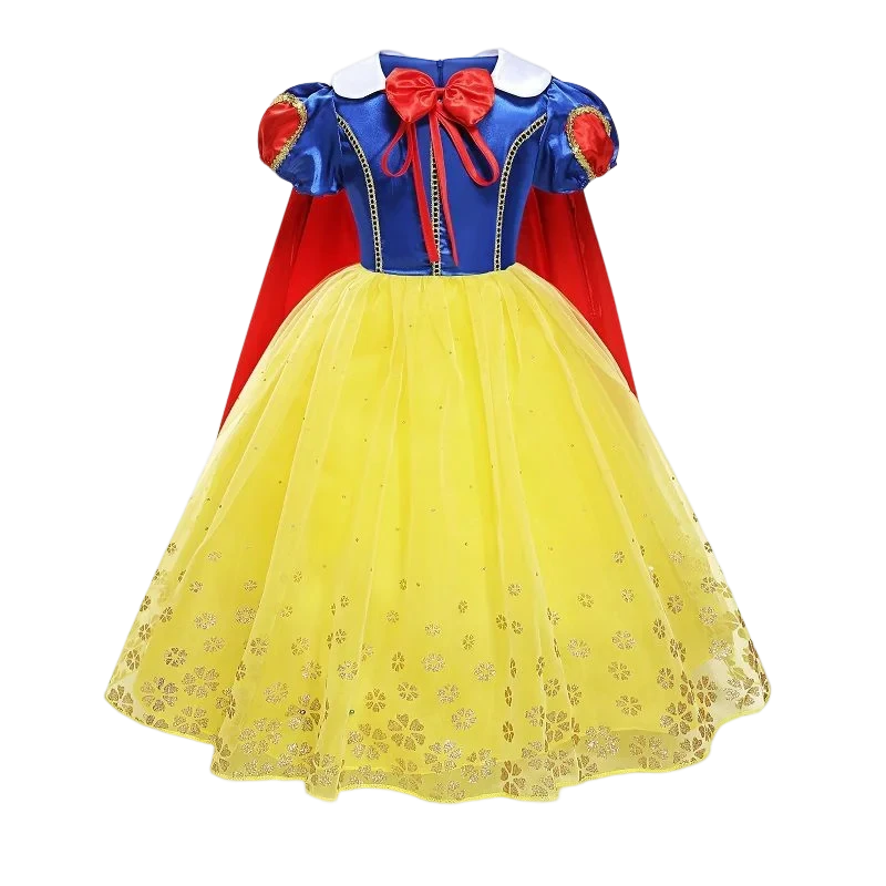 Girls Snow White Princess Dress Mesh Clothes Vestidos Kids Christmas Halloween Carnival Cosplay Costume
