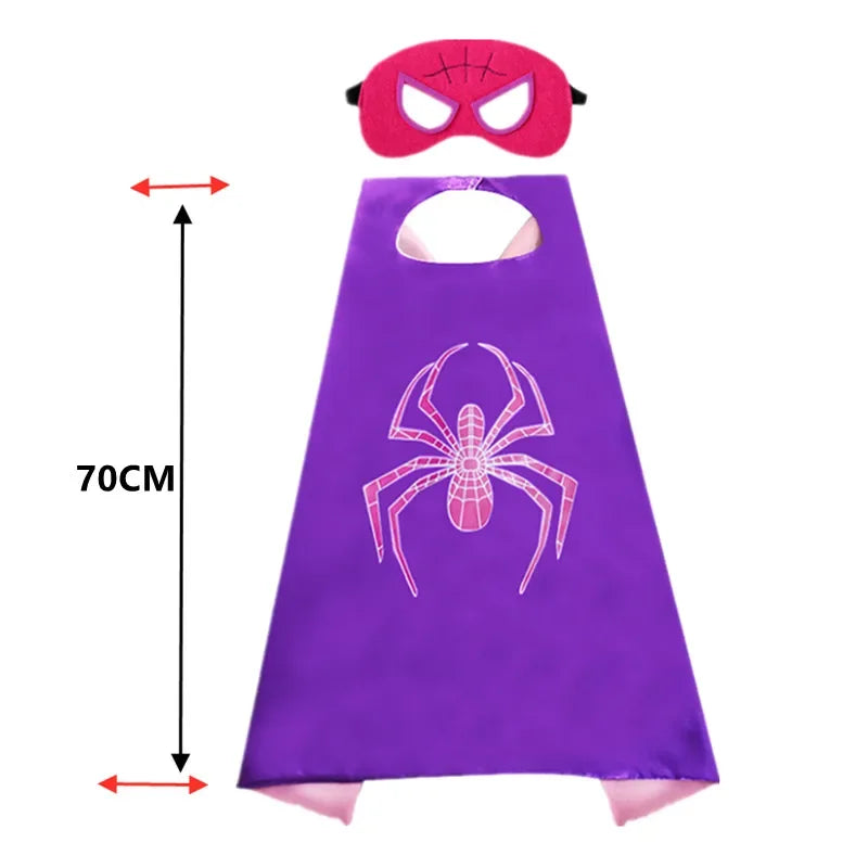 Girls Gwen Superhero Bodysuit Halloween Cosplay Masks Jumpsuit Kids Purple Cape Dress Up Kids Masks Dress Up Gift