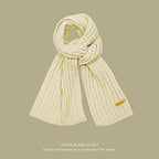 Men Women Thick Warm Knitted Scarf in Winter Autumn Wool Soft Solid Cashmere Neckerchief Simple Fashion Black Students Scarves