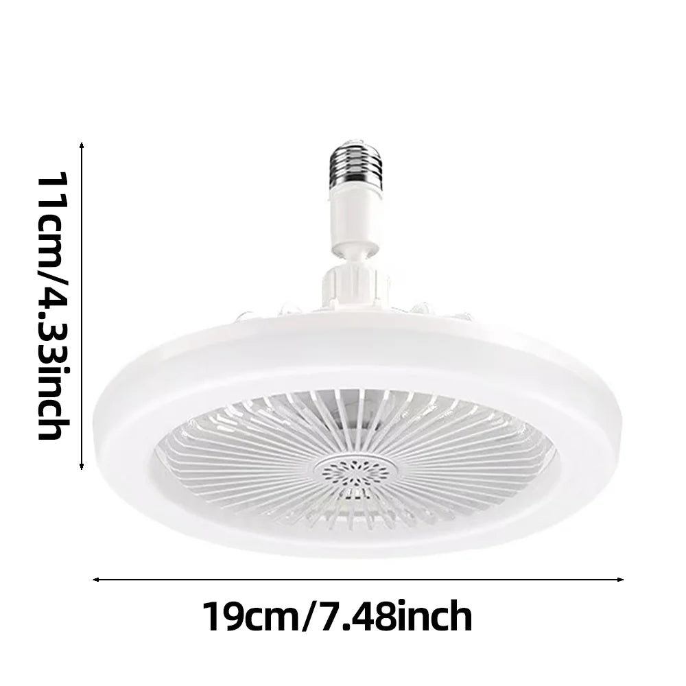 3 in 1 E27 Ceiling Fan Light with Remote Control Rotatable LED Lamp Converter Base for Bedroom Living Room Kitchen Home Decor