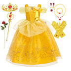 Girls Belle Deluxe Princess Costume – Beauty and Beast Cosplay Dress