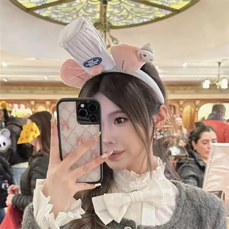 Anime Ratatouille Chef Remy Magnetic Cute Rat King Headband Washing Headband Cartoon Funny Rat King Headband Surprise Gifts