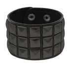 90s Heart Gothic Spike Bracelet Adjustable Punk Rock Bracelet Black Studded Faux Leather Bracelet for Men Women Gift