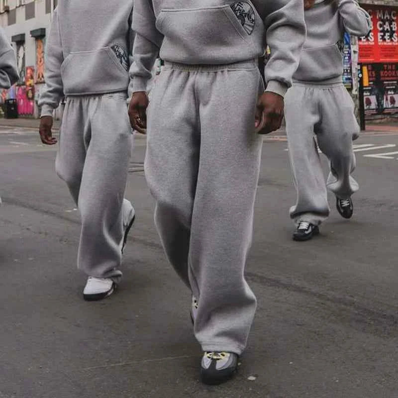 Fashionable Street Style Embroidered Sweatpants Autumn Winter Casual Pants Versatile Personality Couple's Pan