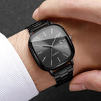 Fashion Square Men Business Watches Analog Calendar Quartz Watch for Mens Clock Reloj Hombre（Without Box）