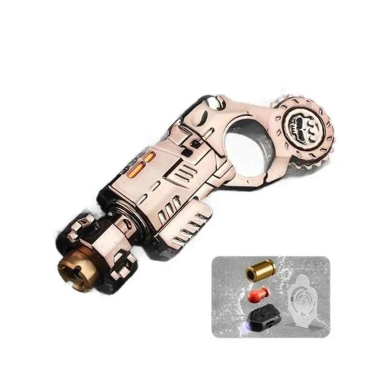 Shell-Ejecting Alloy Toy Pistol Set Stress Relief Fidget Sensory Toy Mini Finger Spinning Top EDC Desk Gadget Gift for Teen Boys