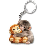 Funny Crochet Monkey Keychain Cute Backpack Bag Charm