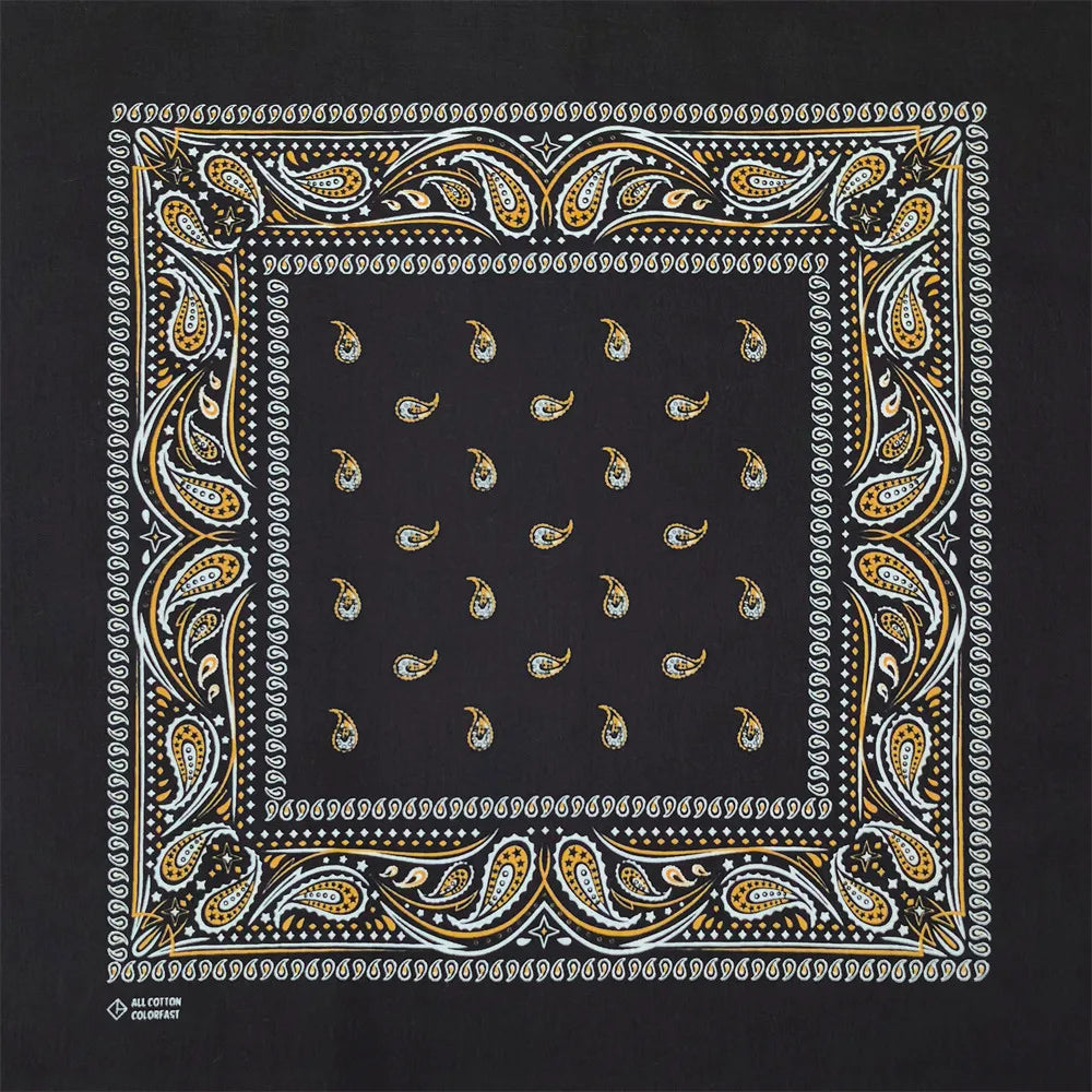 Navy Blue Cashew Hip Hop Cotton Square Bandana Scarf Riding Headband Paisley Gifts For Men Unisex