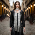 New Fashion Shiny Necklace For Women Lace Tassel Nightclub Party Evening Dress Scarf Bright Silk Gold Silver Sunscreen Shawl