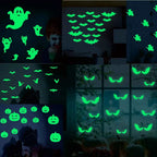 Halloween Luminous Window Stickers – Glowing Eyes, Bats & Ghost Decor