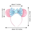 Nieuwste Mickey Mouse Oren Hoofdband Kid Adult Festival Party Pailletten Strik Haarband Vrouwen Baby Girl Party Haar Accessories