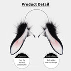 Animal Rabbit Ears Headband Faux Fur Bunny Headwear Plush Hairband Party Cosplay Costume Accessories