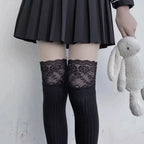 Korean Sexy Lace High Stockings Women Girls Thigh High Over The Knee Stockings Lolita Ladies Girls Boot Socks чулки 스타킹
