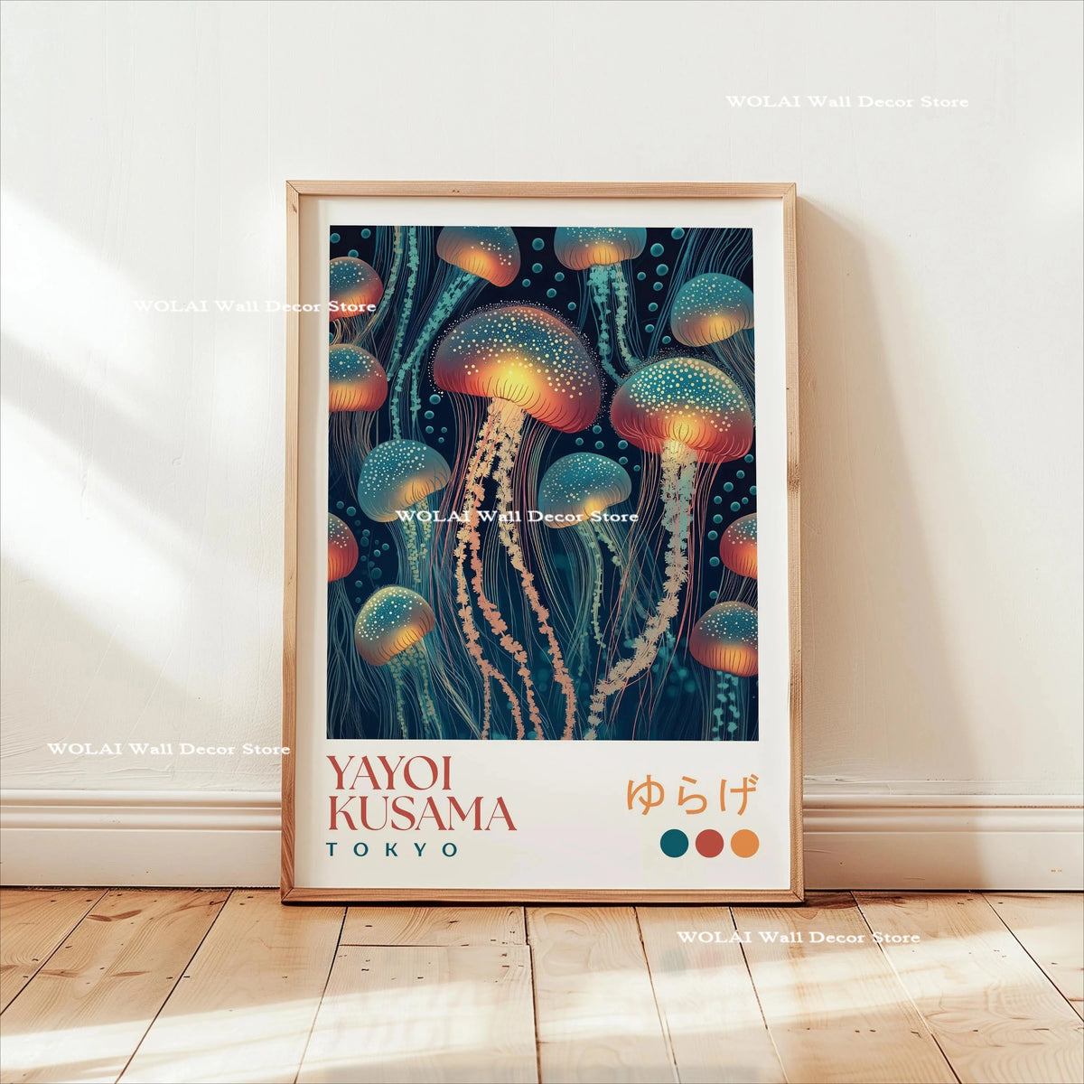 Yayoi Kusama Koi Fish Jellyfish Animal Canvas Prints Japanese Hokusai Giant Wave Wall Art Posters for Living Room Home Decor