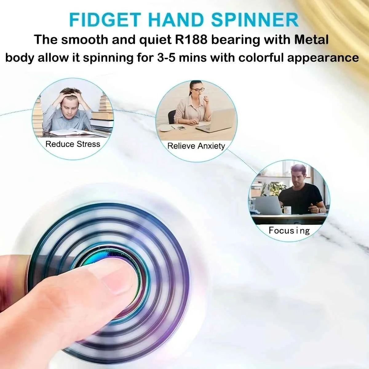 1 piece set colorful fidget spinner for adults zinc alloy stress relief toy office anxiety relief stress relief leisure gift
