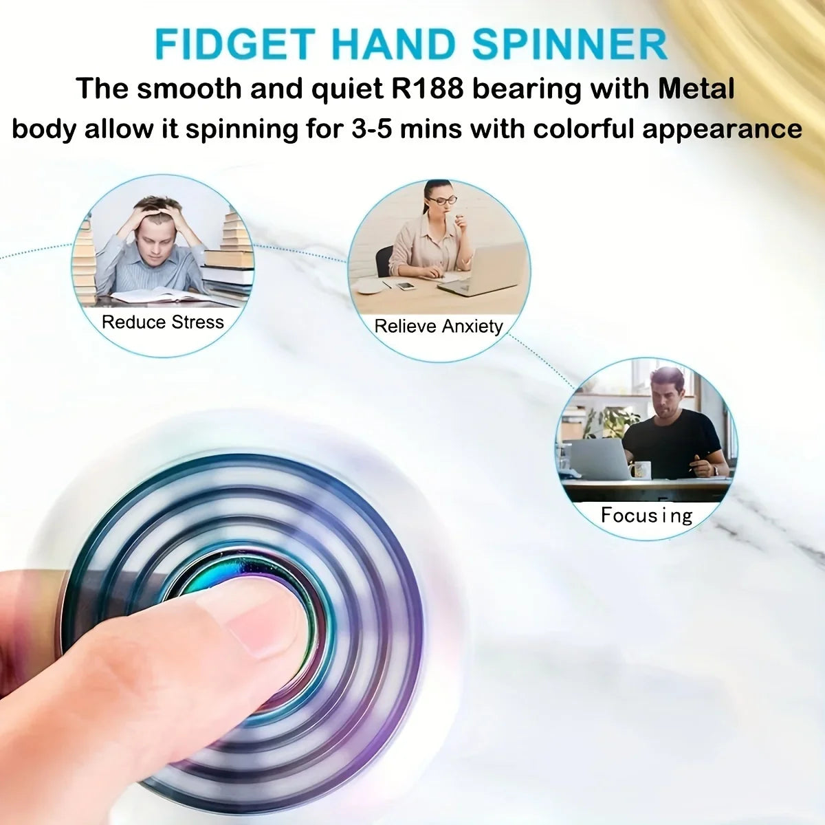 Colorful Metal Fidget Spinner – Stress Relief Toy