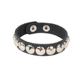 Punk Fashion Men Black Cuff Leather Bracelet Wristband Metal Rivets Stud Charm 80s Wrap Bangle for Women Rock Gothic Jewelry
