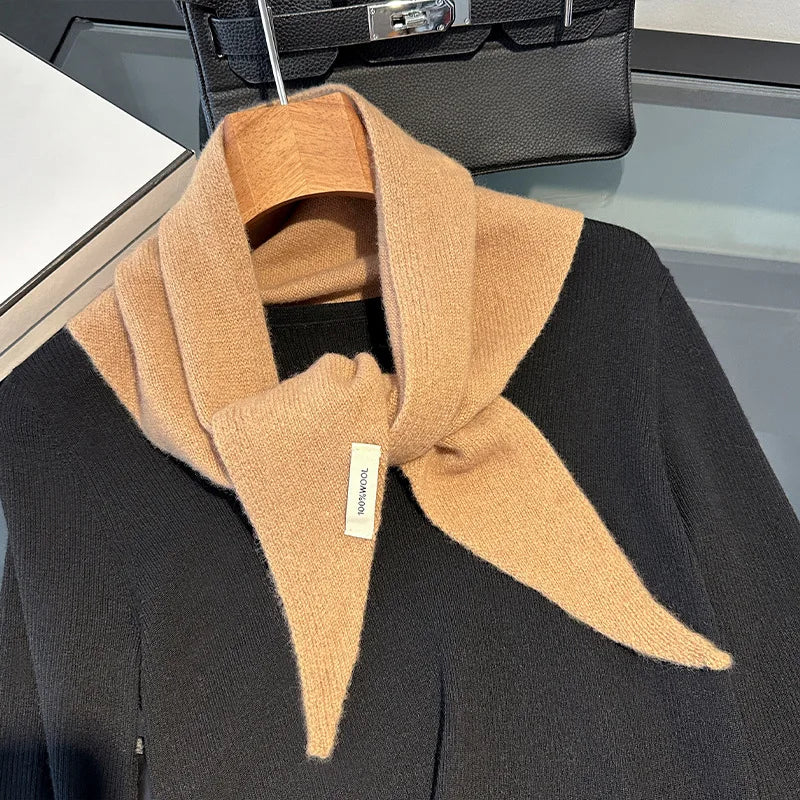 100% Wool Winter Scarf For Women Long Warm Cashmere Scarves Hijab Solid Lady Shawl Wrap Female Pashmina Bandana Head Scarfs New