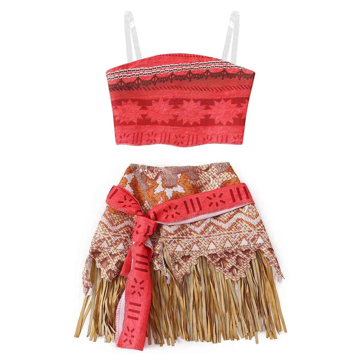Girls Ocean Adventure Princess Costume – Moana 2 Piece Dress Outfit