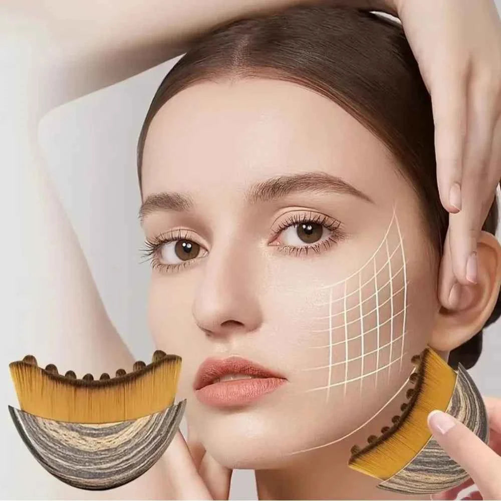 Lymphatic Contour Face Brush Lymphatic Drainage Reduce Puffiness Relief Fatigue Facial Massager Face Chin Skin Sculpting Tool