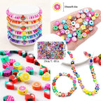 15-28Grids Polymer Clay Beads Set Letter Imitation Pearl Beads Kit Soft Pottery Beads Gift Box for DIY Craft Jewelry Making