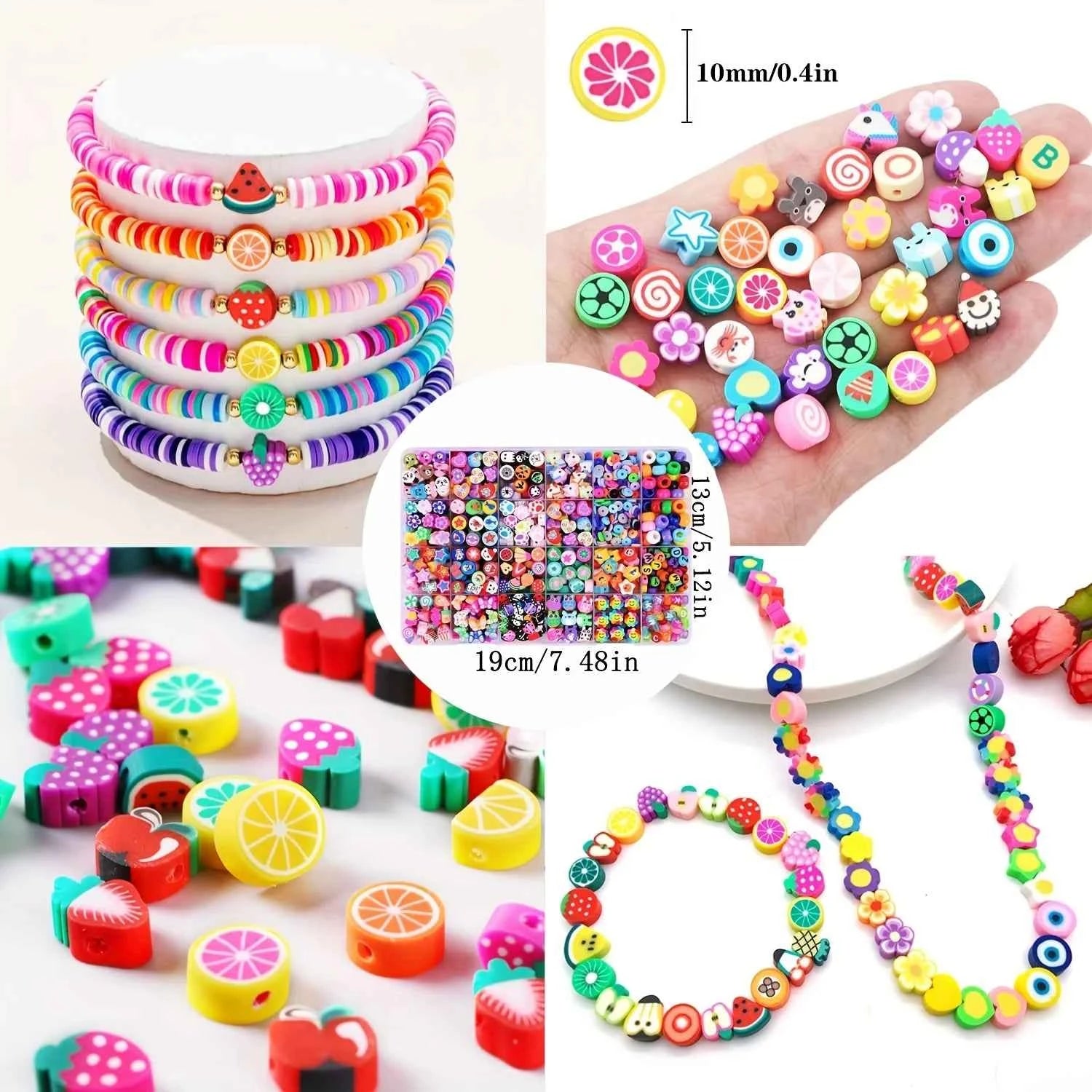 15-28Grids Polymer Clay Beads Set Letter Imitation Pearl Beads Kit Soft Pottery Beads Gift Box for DIY Craft Jewelry Making