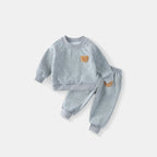 Spring Children's Spring Clothes Round Neck Long Sleeve Sweater Boys and Girls Trendy Baby Stylish Children's Clothing 2PCS