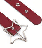 Punk style star buckle decorative belt with multiple holes, small star shaped eyes, multifunctional belt, suitable for fashionab