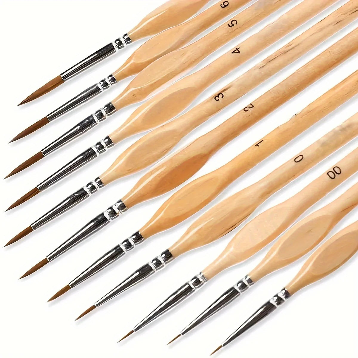 11pcs Precision Paint Brush Set for Fine Detail - Durable Miniature Brushes with Micro Tips for Warhammer 40K, Model & Art Paint
