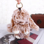 Fluffy Bunny Plush Keychain Cute Rabbit Bag Charm