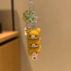 Kawaii Rilakkuma Easy Bear Keyrings Lazybear Doll Keychains Bag Clothing Puller Phone Rope Necklace Accessories Pendants Gift
