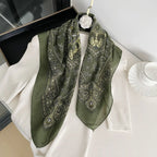 New Fashion 70X70cm Women's Scarf Paisley Print Scarf Cotton Texture Square Shawl Decorative Headband Neck Luxury Design Bandana