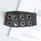 Punk Girl Hollowed Out Eyelets Wide Elastic Headband Stretchy Metal Rock Steampunk for Sports Headbands Hair Accessories
