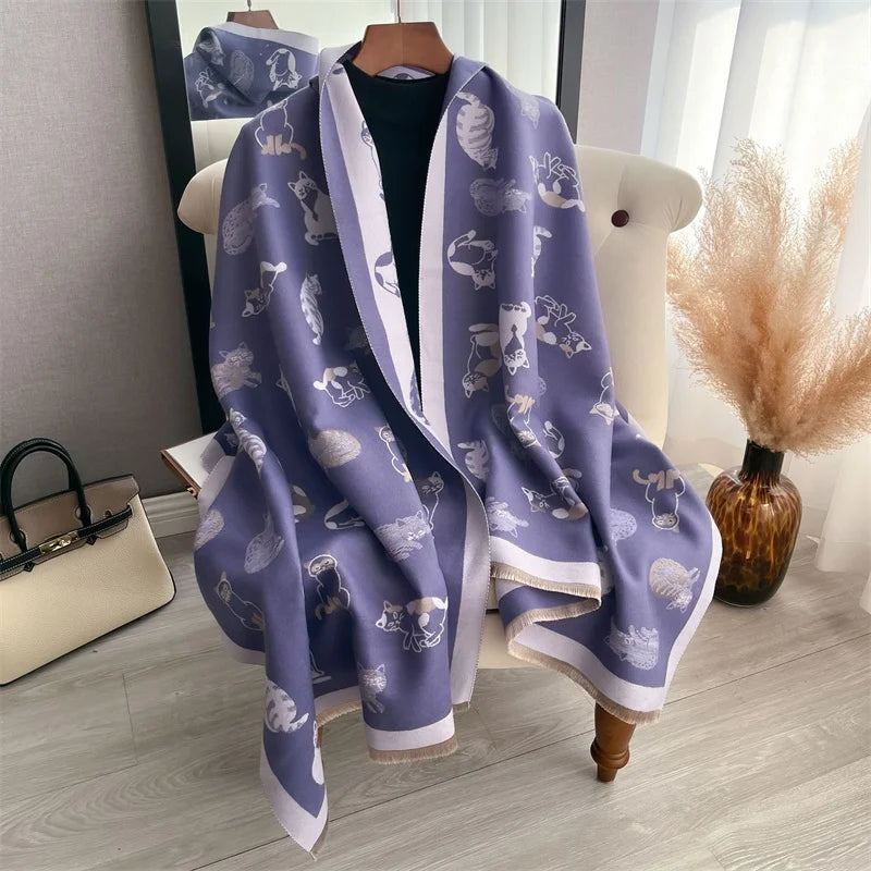 Cashmere Scarf for Women Thick Warm Winter Blanket Brand Female Luxury Quality Shawl Wrap Bufanda 2024 Poncho Echarpe Pashmina