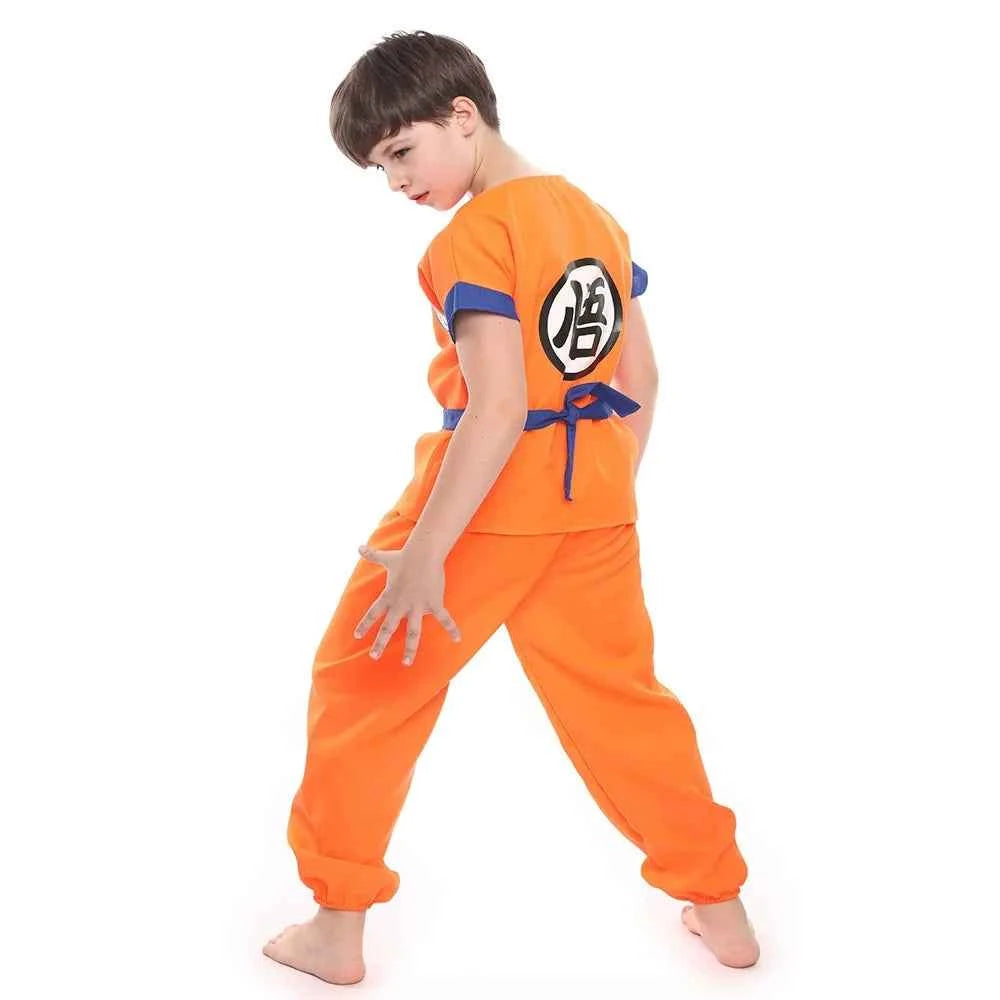 Boys Girls Halloween Son Goku Cosplay Costumes For Kids Outfit Bodysuit Men Krillin Training Clothes Saiyan Outfits Wig Dress Up