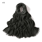 180*65cm Tie-dye Crinkle Rayon Hijabs for Women Muslim Scarf Shawls Plain Ladies Breathable Headband Femme Turban Ramanda