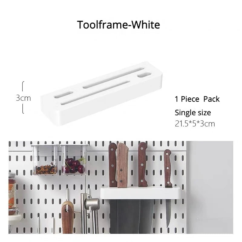 New DIY Pegboard Accessories Hanging Shelf Storage Hooks Wall Organizer No Punching Crafts Organization For Garage Kitchen Room