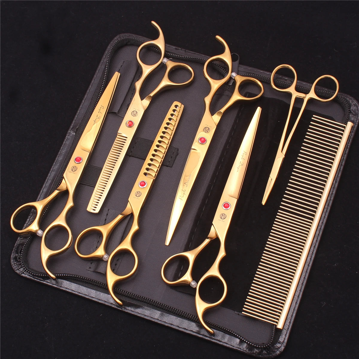 Pet Grooming Scissors Purple Dragon Japan Stainless Pink Curved Scissors For Dogs Dog Thinning Scissors Pet Chunker Shears Z3003
