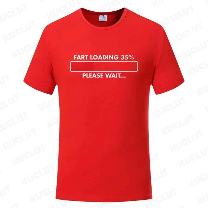 Huge Fart Loading Men's T-shirt Humor Tee Joke Gag Tshirt for Dad Gifts Guys Male Clothes Short Sleeve Tees Funny Graphic Tops