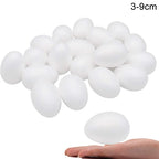 20pcs White Foam Eggs Easter DIY Painting Craft Fake Styrofoam Egg Easter Home Decoration Supplies Kids Favors Toy Gifts