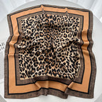 Luxury Floral Print Female Satin Neck Scarf Square Hair Scarves Foulard Head Band Shawls Wraps Neckerchief Bandana Women