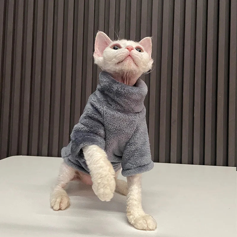 Soft Coral Velvet Hairless Cat Clothes Vest